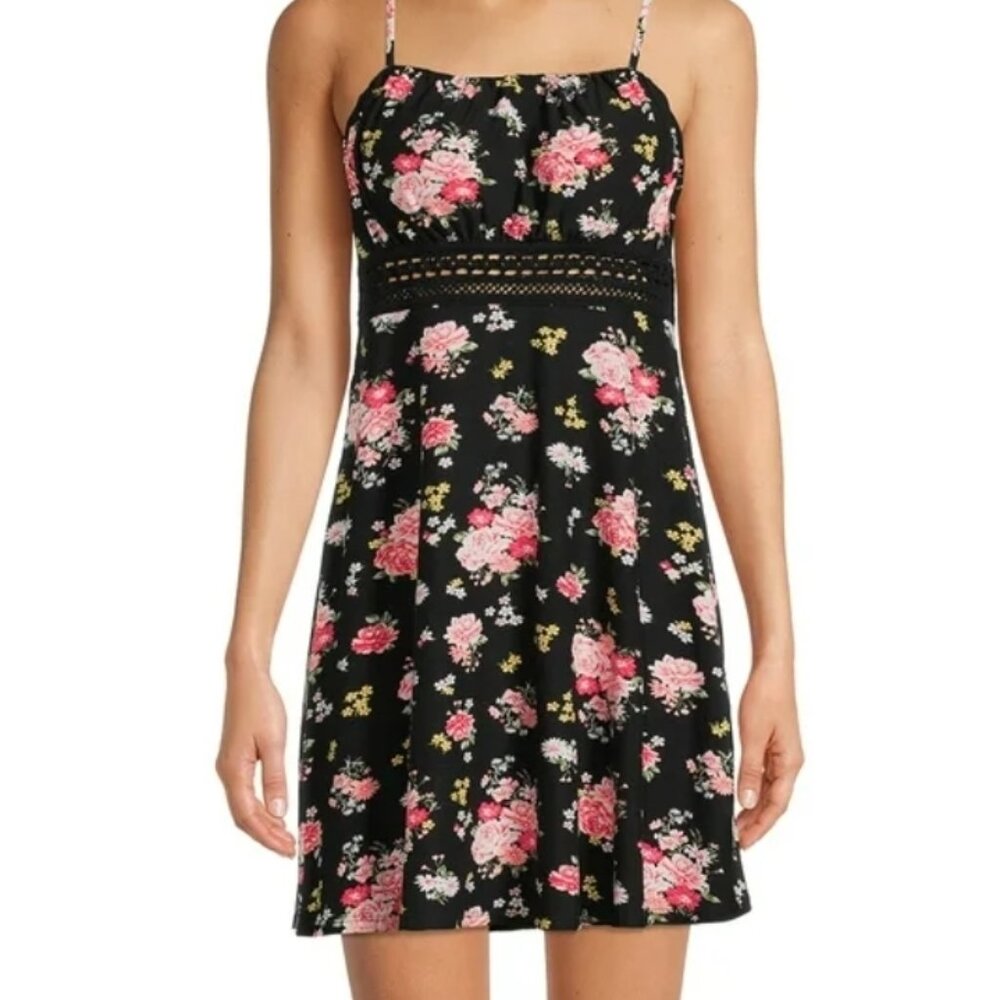 No Boundaries Juniors Crochet Waist Dress
